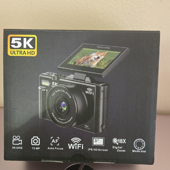 5K Ultra HD Digital Camera with WiFi - Black